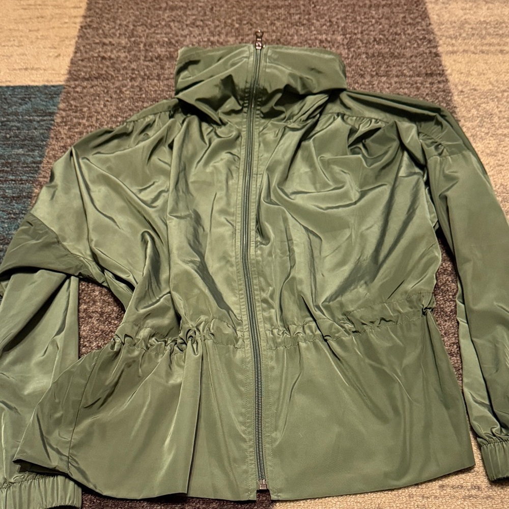 CALIA by Carrie Underwood Olive Full Zip Hooded Cinch waist jacket